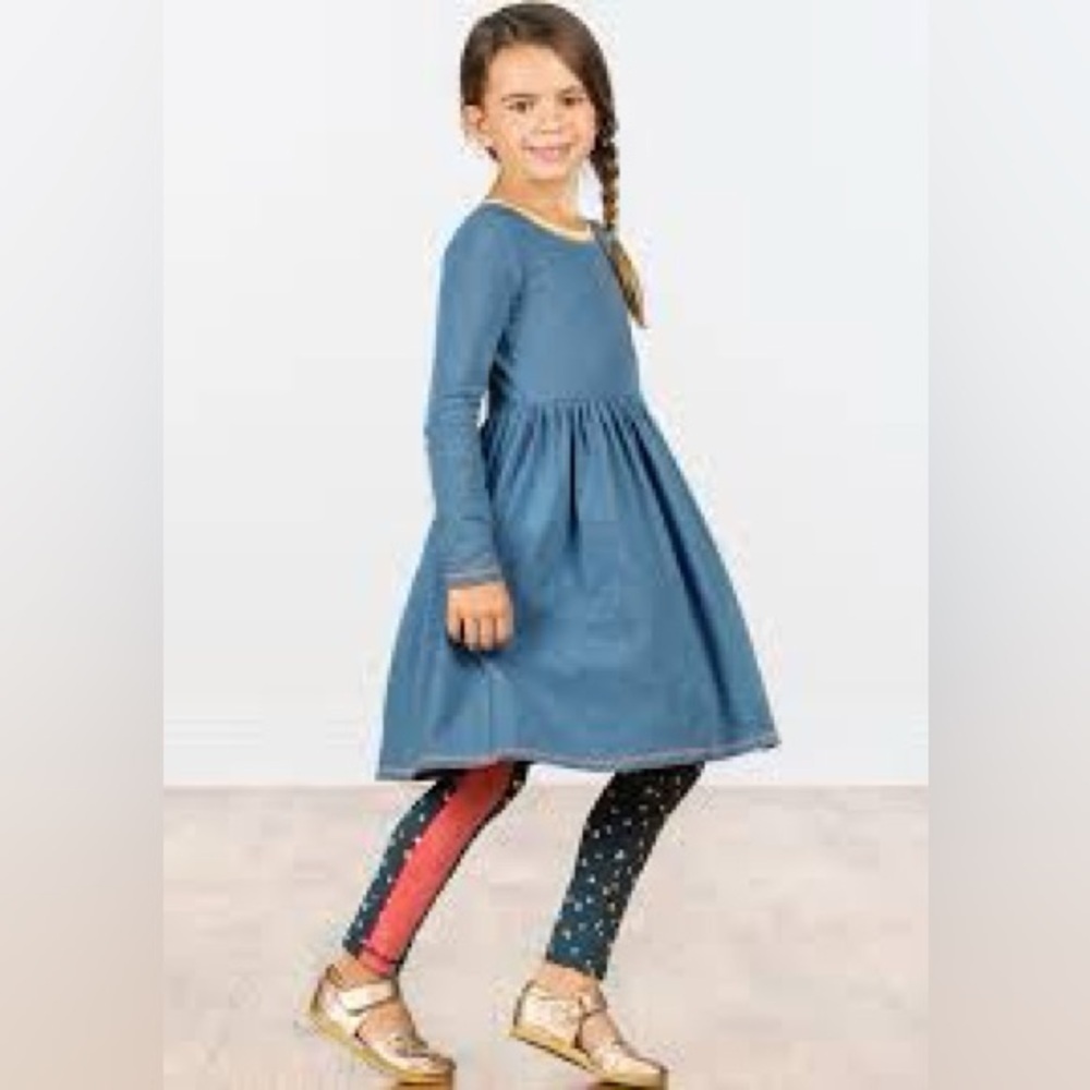 Matilda Jane Weekend Plans blue cotton spandex blend dress, size 6.